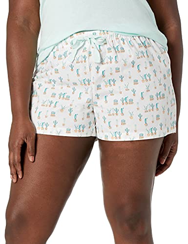 Image of Amazon Essentials Women's Poplin Short and Sleep Tee Pajama Set