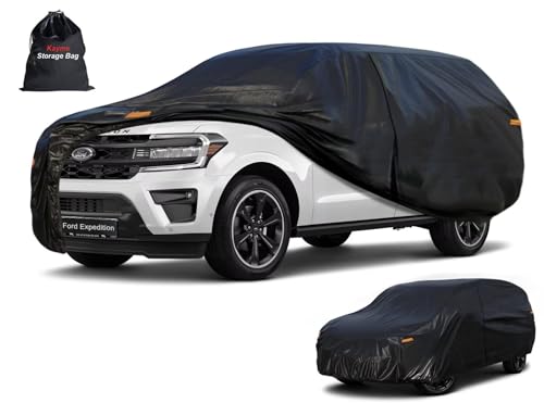 Image of Kayme 7 Layers SUV Car Cover Custom Fit for Ford Expedition (2006-2026), Waterproof All Weather for Automobiles,Rain Sun UV Protection.Black