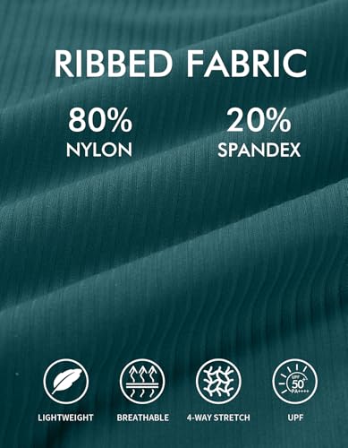 Charmo One Piece Swimsuit Women Zipper Sports Full Coverage Bathing Suits Ribbed Slimming High Cut Adjustable Straps Swimwear4