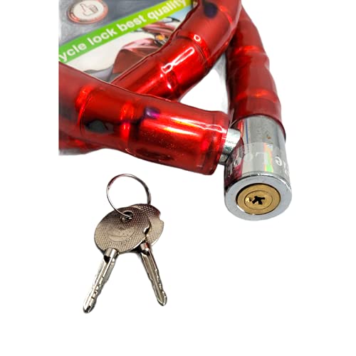 Trava Cadeado Articulado Moto Bicicleta Portão 100 cm 22 mm (Vermelho)