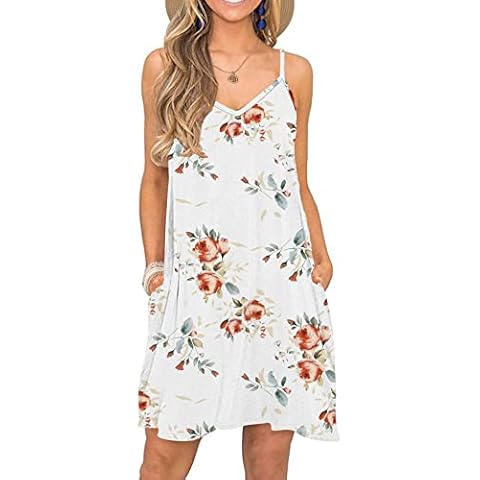 Robe d'été WNEEDU Blanc Rosé Cover