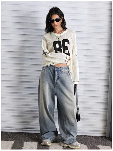 Image of Verdusa Women's Y2k Crochet Tops Jersey Shirts Graphic Going Out Summer Outfits Oversized Streetwear