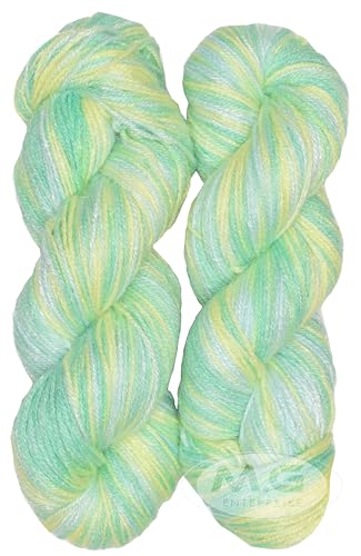 Image of M.G ENTERPRISE Microrangoli Knitting Yarn Wool, Apple Green 200 g Woolen Crochet Yarn Thread. Best Used with Knitting Needles, Crochet Needles-ZC Art-DIJ
