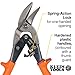 Klein Tools 2400L Left-Cutting Offset Snips, Aviation Tin Snips with Forged Blade for Precision Sheet Metal Cutting