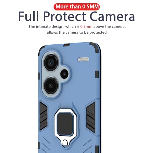 Image of Pikkme Redmi Note 13 Pro Plus 5G Back Cover | D5 Tough Armor Bumper | 360 Protection Case | Ring Holder Stand Case for Redmi Note 13 Pro Plus 5G (Blue)