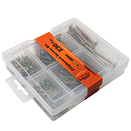 ORGRIMMAR Holzschraube Phillips Flachkopf Trockenbau Spanplattenschraube Pozi Drive Gelb Verzinkt Holz Innenausbau… – Bild 6