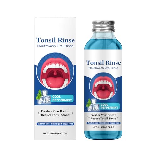 Tonsil Stone Mundspülung, 120 ml Tonsilenstein-Mundspülung oder Mundspülflüssigkeit zum Entfernen von Mundgeruch, Lufterfrischer-Flüssigkeit, empfindliche Zahnfleischpflege, Mundspülung, kein Brennen