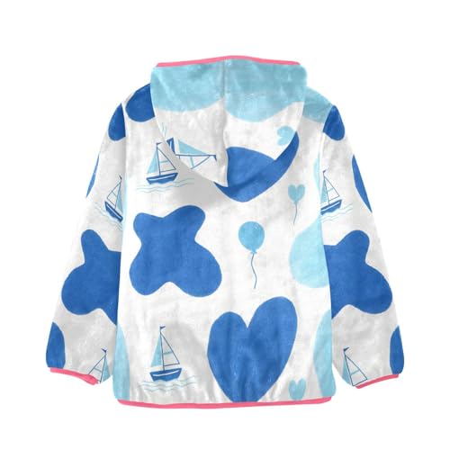 GuoChe Blue Boat Toddler Girl Sherpa Jacket2