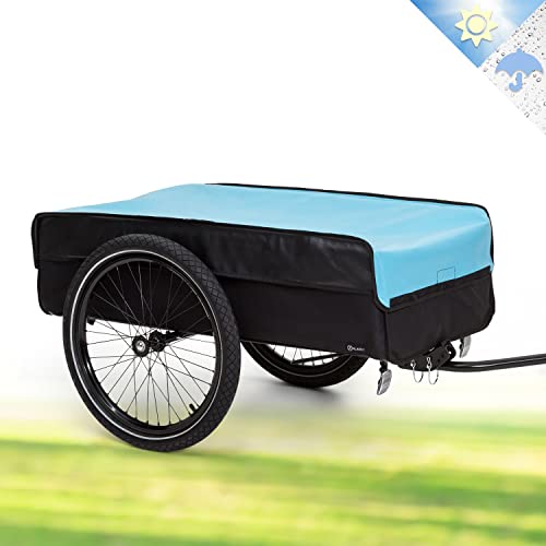 Klarfit Fahrradanhänger, Lastenanhänger mit 2 Rädern und Regenverdeck, Stahl-Fahrradanhänger mit Anhängevorrichtung & Halterung, Wasserdichter Handwagen mit Abnehmbarer Deichsel, Fahrrad Anhänger Sport & Freizeit