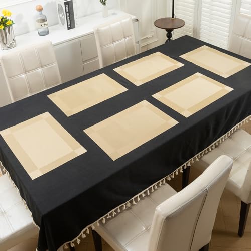 Image of HOKIPO PVC Washable 6 Pieces Dining Table Mats - 45x30 cm, Champagne Gold (AR-6713-GLDN*6)
