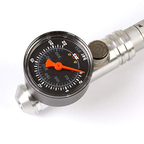 SKS GERMANY Luftpumpe USP, Profi-Dämpferpumpe, Silber, Länge: 278 mm