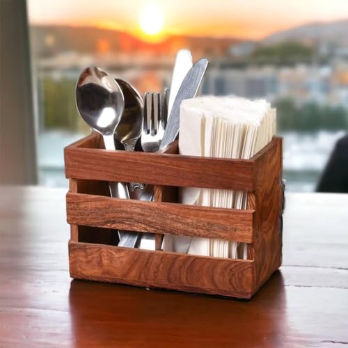 Craft Expertise Wooden Cutlery Holder/Spoon Holder/Pen Holder Mul...