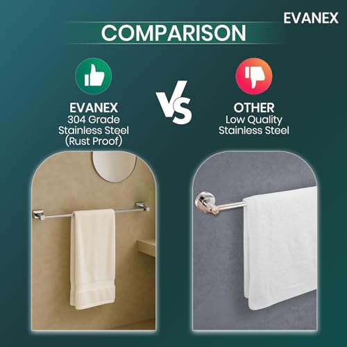 Image of EVANEX EVANEX Bathroom Towel Stand, Towel Holder 304 Grade Stainless Steel Towel Rod Towel Rack for Bathroom Towel Bar Hanger Stand Bathroom Accessories Organiser 24 Inch Chrome (Aquarius)