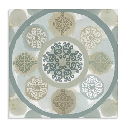 Stupell Industries Mint Mandala Fractal Boho, 24 x 24 Inch Canvas Wall Art
