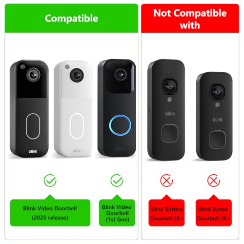 Image of Anti-Theft Doorbell Mount for Blink Video Doorbell Camera(1st & 2nd Gen), No Drill Doorbell Camera Mount No Block Sensor & Night Vision, Renter Friendly Door Mount with Rain Cover for Home Apartment