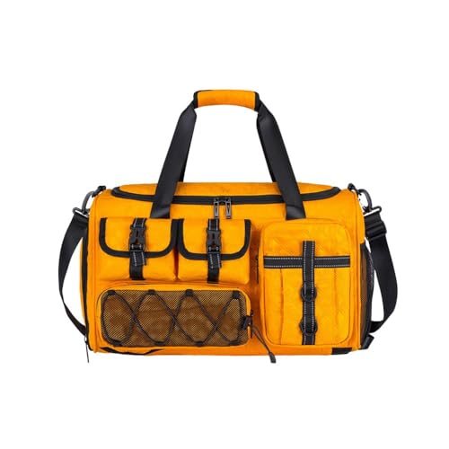 Gym Bag for Women, Personal Item Travel Bag with Shoes Compartment, Weekender Overnight Duffel Bag with Wet Pocket Carry On Bag with luggage sleeve, Travel, Gym, Sports,Weekend (Orange)