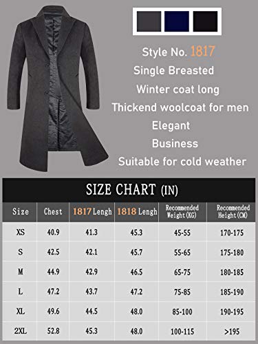 APTRO Mens Coats Thick Wool Coats Winter Jacket Long Elegant Outwear Slim Fit Trench Coat 1817 Grey M steampunk buy now online