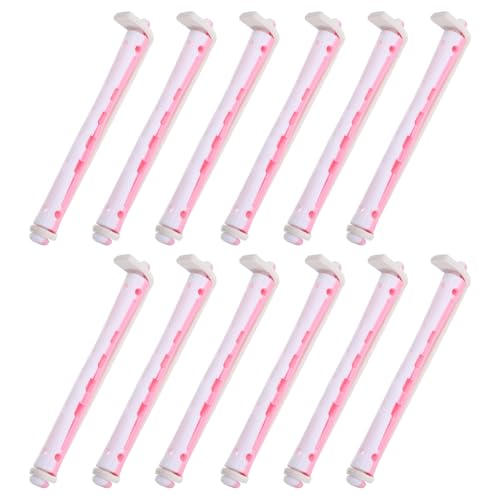 CALLARON Rulos Para Permanente De Cabello 12 Piezas Tamaño Varillas De Plástico Para Permanente Kit Para Mujeres Uso Doméstico y Salones De Belleza