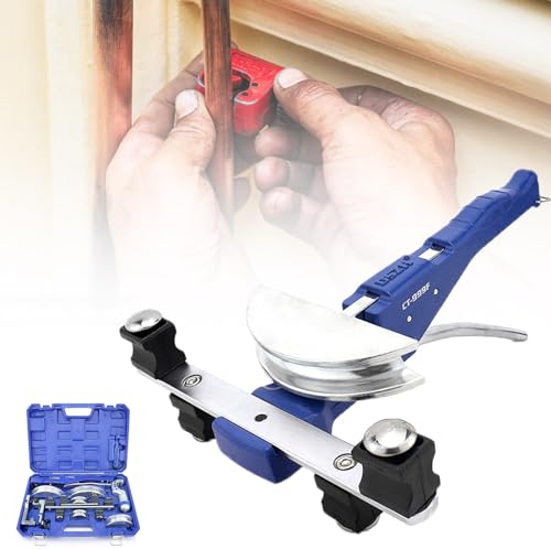 Kit de doblador de tubos, herramienta manual de trinquete con funda de transporte para tubos de cobre y aluminio, mantenimiento de fontanería HVAC