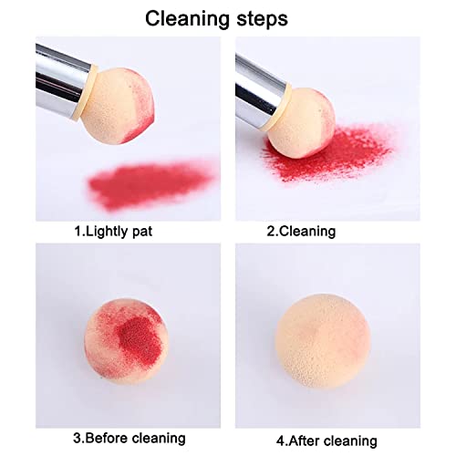 Silpecwee 1Pc Nail Sponges Pen, Ombre Nail Brush Double Head Nail Art Brush Nail Brushes Manicure Brush Nail Art Tools For Salon Diy With 16Pcs Replaceable Sponge Heads (Pink) #TOP7