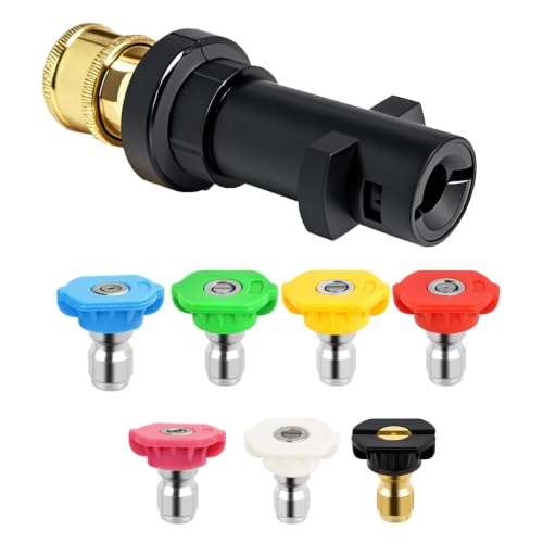 Image of Pressure Washer Adapter & 7Pcs Spray Nozzle Tips Connector Fitting Adapter Compatible with for Karcher/Kärcher K Series K2, K3, K4, K5, K6, K7,1/4 Inch Quick Connect, 2.5 GPM, 4000 PSI