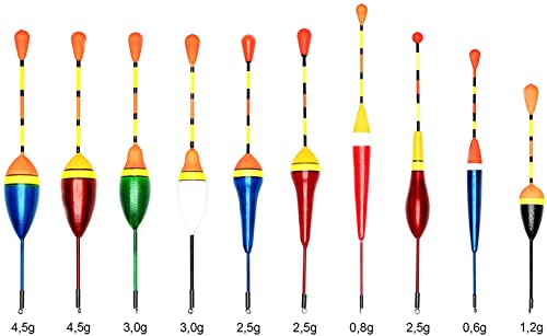 YKKJ 10 PCS Fishing Bobbers，Galleggianti da Pesca