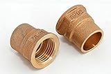 D(1) = 18mm Übergangsmuffen i/i 18mm - 1/2\' / 4270g, Rotguss (VE 2 Stk) Rotgussfitting red brass gunmetal, Klimaanlage Klimatechnik Wasser Heizung Gas Solar heating refrigerant