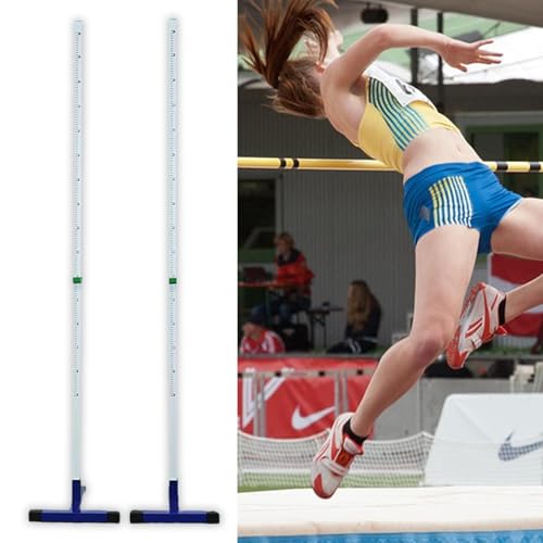 VIIGUIY supporto per il Salto in Alto Barras de Salto de Altura Ajustables y Ligeras, Soporte de Acero para Salto de Altura para Atletismo, Medidor Salto Altura Resistente Al Agua Escala Centímetros