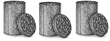 Mind Reader Galvanized 3 Pc Set Canisters, Food Storage Containers, Kitchen, Coffee, Tea. Cookies,...