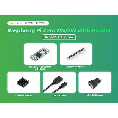 التوت Pi Zero 2 W الأساسية كيت، رأس، غرفة التبريد، كابل USB، محول HDMI (مع وحدة المعالجة المركزية رباعية النواة، بلوتوث 4.2، BLE، هوائي على متن الطائرة، الخ)