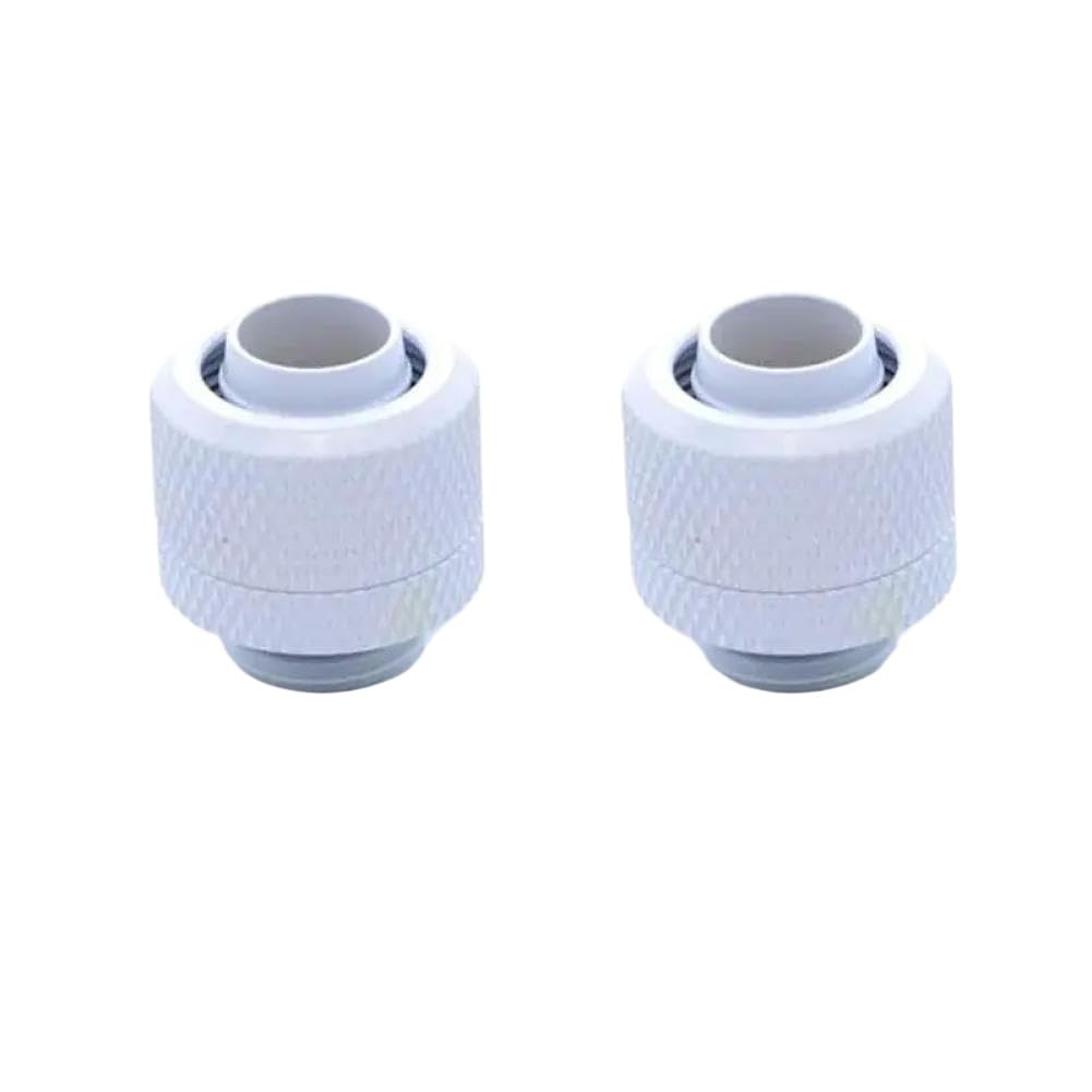Freezemod Hose Connector Soft Tube Fitting G1/4 Thread for 9.5X12.7mm and 10X13mm Soft Tube PC Water Cooling(White 2pcs)
