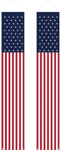 4th of July Decorations Independence Day Patriotic Decor Pre-assembled Hanging Banners Memorial Day Flag Labor Veterans Armed Forces Military Homecoming