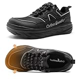 Men's Orthopedic Diabetic Extra Wide Width Toe Box Walking Shoes: Overpronation Flat Feet Plantar Fasciitis Bunions Recovery Trail Sneakers, Lightweight Driving Hiking Tennis Shoes Black Size 11.5