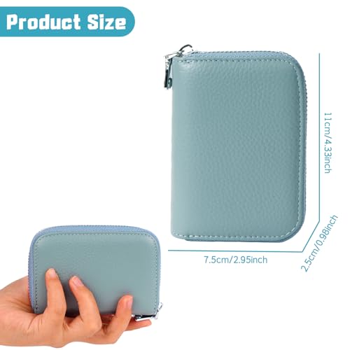 Credit Card Wallet, Zipper Card Cases Holder for Men Women, RFID Blocking, KeyChain Wallet, Blue2