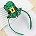 Totelux St. Patrick's Day Headband Green Hat Hair Band Glitter Shamrock Hair Accessories for Women Irish Festive Parade Party Decoration Supplies