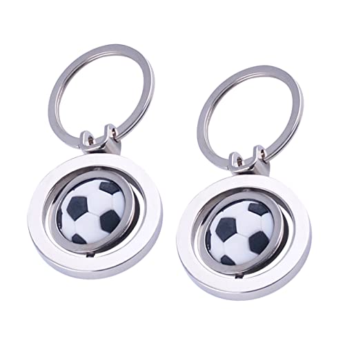 BESPORTBLE 2piezas Llavero De Fútbol Giratorio Colgante De Llave De Balones Para Atletas Obsequio De Recuerdo Para Fanáticos Deportes Eventos Deportivos