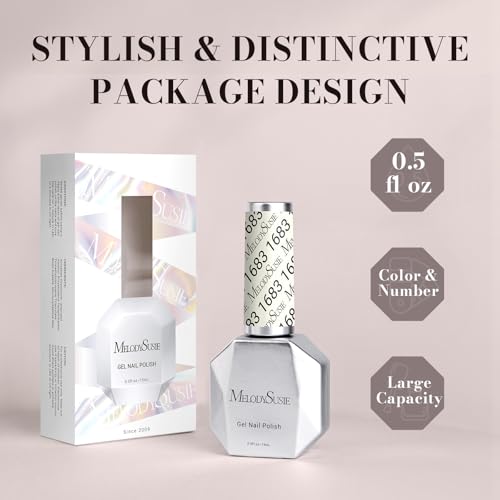 Image of MelodySusie Milky White Gel Nail Polish,0.5fl oz Nails Soak Off UV LED Shell White Gel Polish Gift for Women Nail Art Manicure Salon DIY Nail Design Decoration at Home-1683