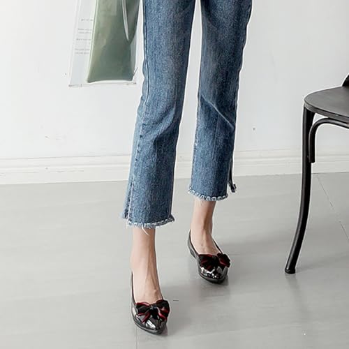 Unifizz Women's Flats, Foldable Ballet Flats for Women, Bowknot Pointed Toe Comfort Light Weight Slip-On Dress Shoes 6