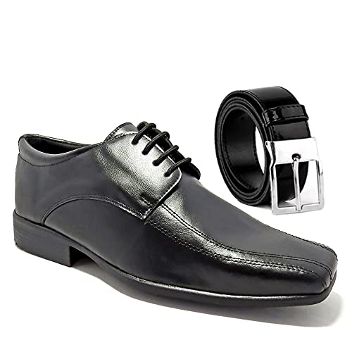 Sapato Social Masculino La Faire Tamanho Especial com Cinto Dupla Face - Preto *** (br_footwear_size