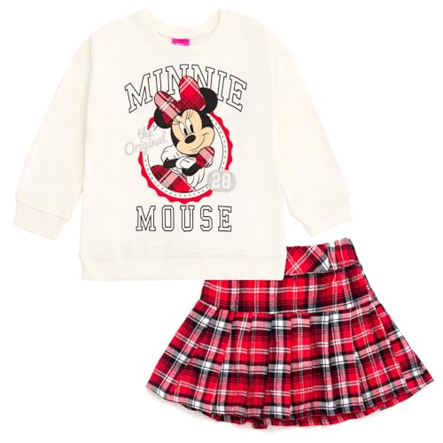 Image of Disney Girls' 2-Piece Fleece Sweatshirt and Pleated Skirt Set Toddler to Big Kid