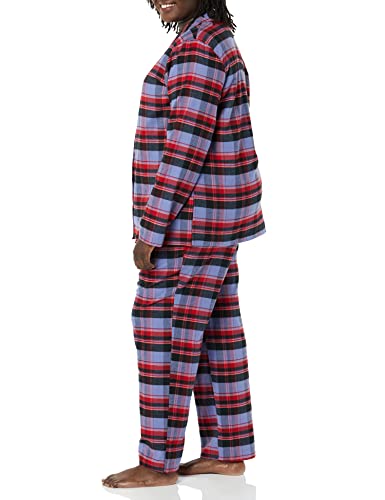 Image of Amazon Essentials Women's Flannel Long-Sleeve Button Front Shirt and Pant Pajama Set