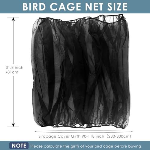 Bissap Gaiola de pássaro, coletora de sementes, rede universal de nylon 80 a 318 cm, faixa elástica