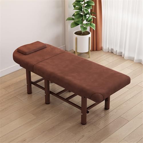 Lit de spa robuste, table de massage professionnelle fixe en bois avec appui-tête — Idéale pour soins, examens, physiothérapie, tatouage, soins du visage et épilation — 185 x 70 cm(K)