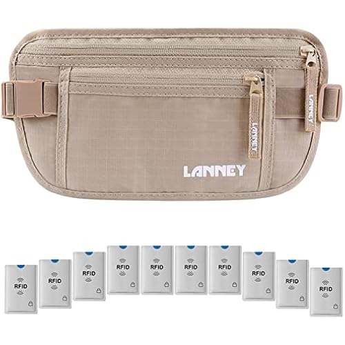 Money Belt for Travel Women and Men Slim Hidden Travel Wallet with RFID Blocking