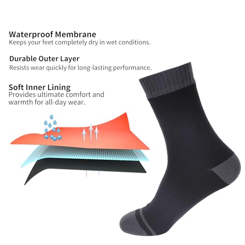 Unisex Waterproof Socks for Hiking & Snow Sports - Breathable Moisture-Wicking Socks for Outdoor Activities3
