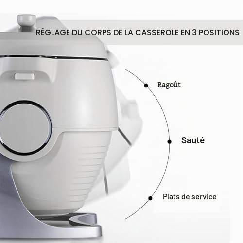 Machine de cuisson automatique, 6 L électrique Wok Machine à riz frit, démarrage en un clic, 3 vitesses réglables, rotation automatique à 360°, pour sauter, ragoût, cuisson