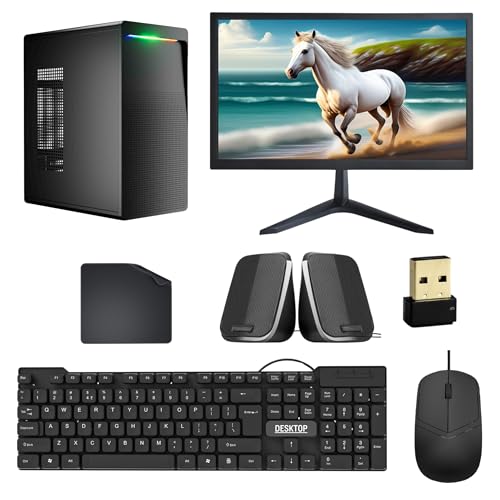 Image of Desktop Computer Set with I5 2nd Generation, 8GB RAM, 128GB SSD, 22-inch Monitor, Keyboard, Mouse, WiFi, Speakers, Windows 11, Black Full Set | 1 Year Warranty
