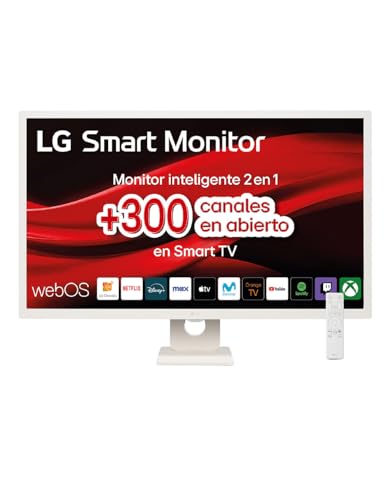 LG 27SR50F-B - Smart Monitor MyView, 27', Pantalla IPS, Full HD 1920x1080, IPS, (16:9), webOS23, 250 nits, Sin Mando ni Cámara, Inclinación Ajustable, Negro