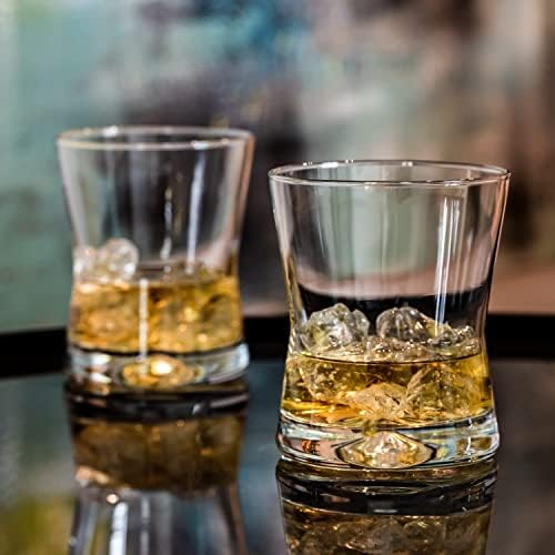 KROSNO Whiskey Glasses Drinking Tumblers | Set of 6 | 290 ML | Gin Water Cocktail Glasses Gift Box | Perfect for Home, Restaurants and Kitchen Set | Dishwasher Safe Tumbler Glasses