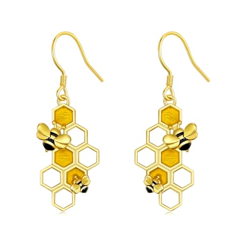 Boucles d'oreilles abeille en argent 925 YFN, bijoux fins et durables